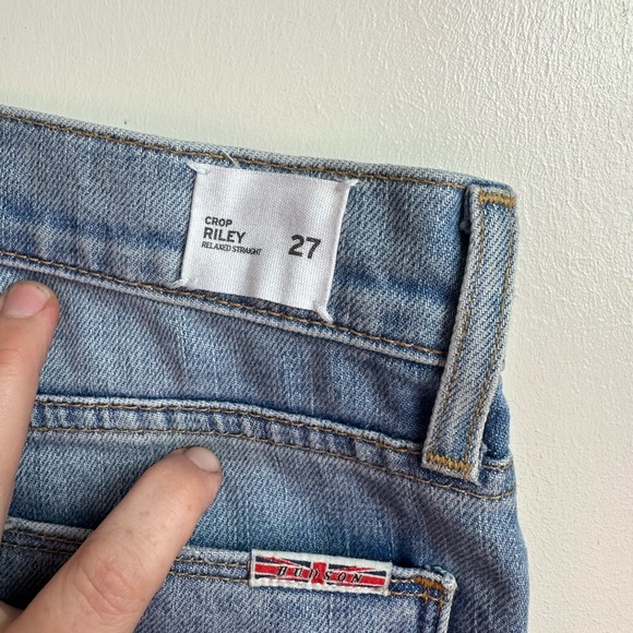 Hudson Riley Crop Relaxed Distressed GrommetStar Straight ButtonFly Jean NWOT 27 - Picture 9 of 16